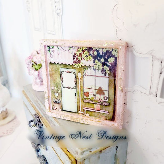The Sweet Shop No.1:2 Dollhouse Miniature Handmade Wooden Framed Art image 0