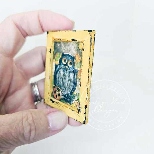 Halloween Owl No.4:4 Dollhouse Miniature Handmade image 1