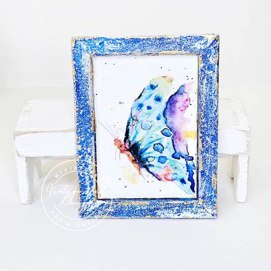 Butterfly No.1:3 Dollhouse Miniature Handmade Wooden Framed Art image 1