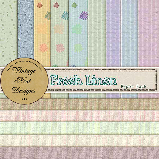Digital Scrapbooking Fresh Linen Kit Instant Download