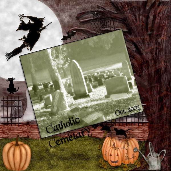 Digital Scrapbooking Trick or Treat Quick Page No.4 Instant Download