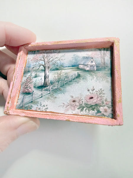 Miniature Country Life No.8 Dollhouse Wall Decor Wooden Frame Diorama Shadow Box