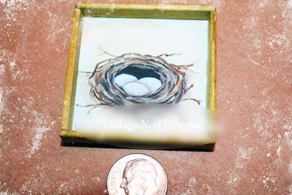 Miniatur-Vogelnest Nr. 18 handgemacht für Puppenhaus Diorama Schattenbox