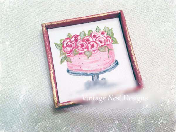 Gâteau de boulangerie miniature pour maison de poupée n°1, fait main