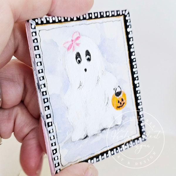 Miniature Halloween Ghost No.1:1 Handmade for Dollhouse Diorama Shadow Box