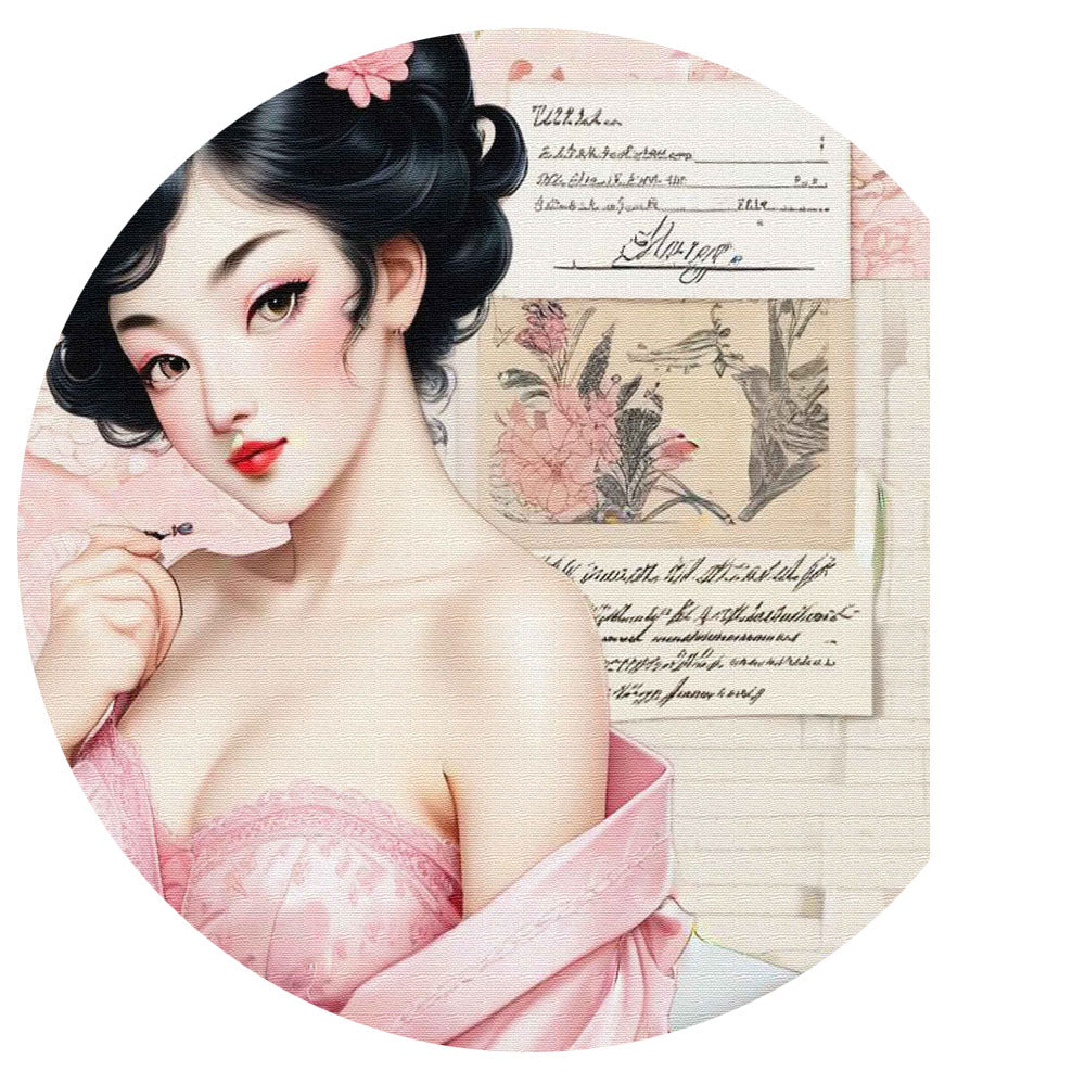 Asiatische Frau Nr. 2 Digitaldruck Illustration Scrapbooking