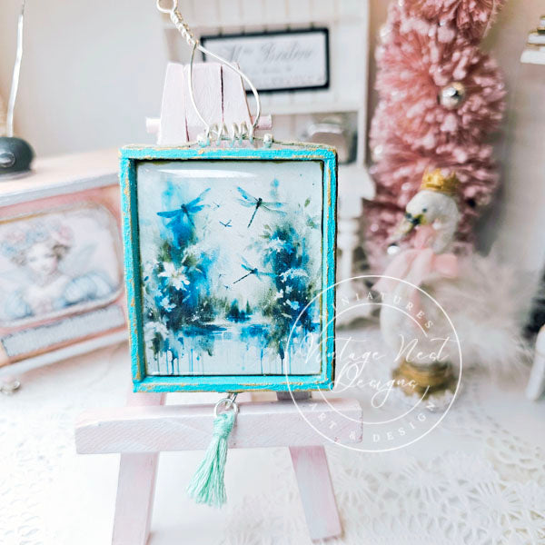 Miniature Flowers & Dragonfly No.1:2 Handmade for Dollhouse