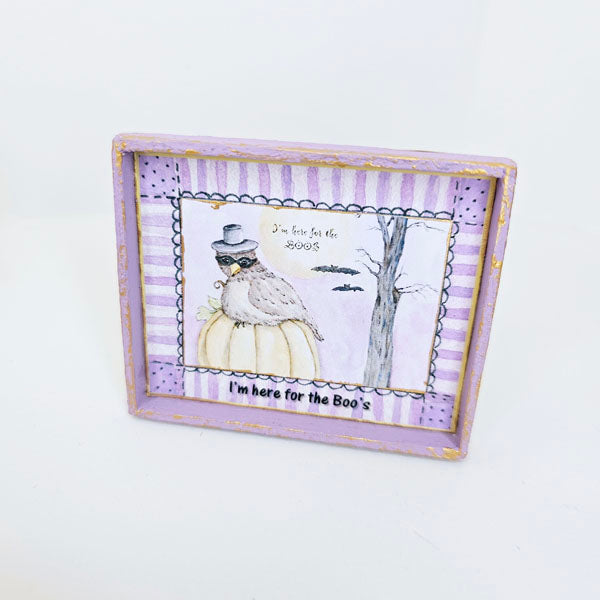 Miniature Here for the Boos No.1:2 Dollhouse Handmade Wooden Framed Art