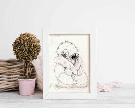 Digital Print Baby it's Cold Outside No.1 Pencil Drawing Instant Download
