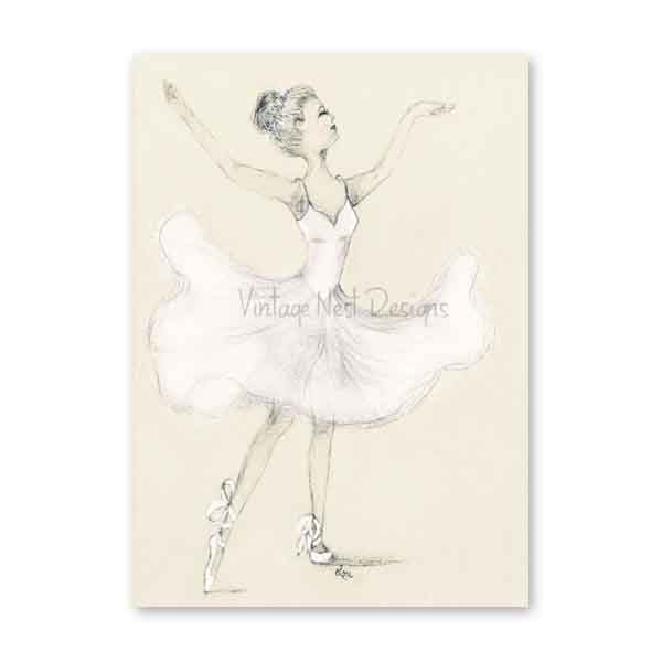 Dessin au crayon numérique de danseuse classique n°3