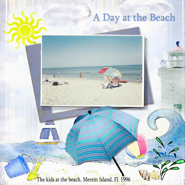 Digital Scrapbooking Beach Scenes Scrapbooking Kit Instant Download