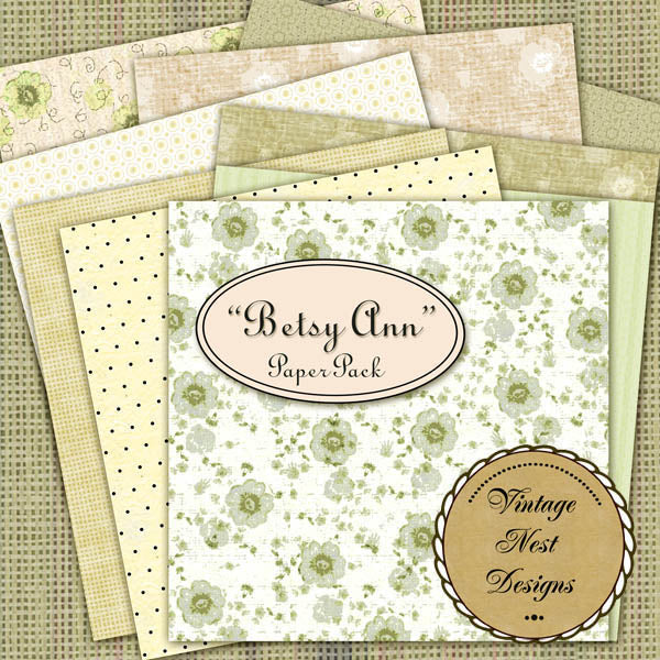 Digitales Scrapbooking Betsy Ann Kit Sofort Download