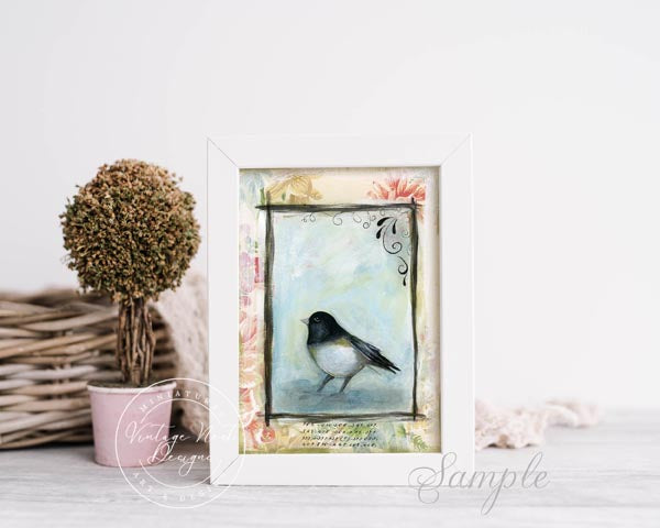Vogelnest Schwarzer Rahmen Nr. 1 Digitale Drucke Acrylmalerei