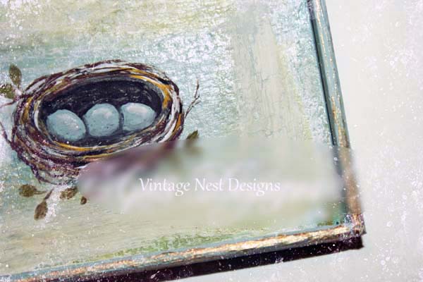Miniatur Vogelnest Nr. 30 Puppenhaus Holzgerahmte Kunst Wanddekoration Maßstab 1:12