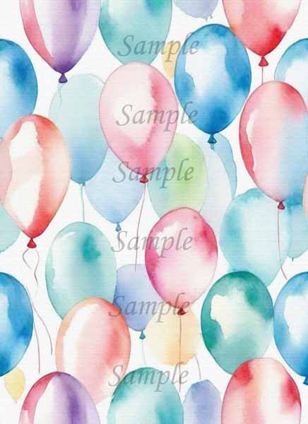 Digital Scrapbooking Birthday Paper Pack No.1 Illustration Instant Download