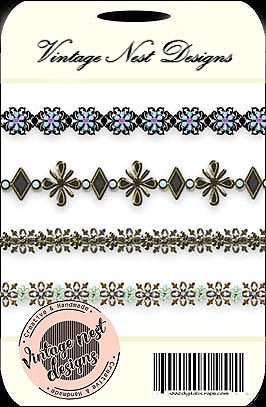 Digital Scrapbooking Border Jewelry No.3 Elements Instant Download
