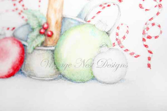 Digital Print Candle Bulbs No.1 Watercolor Painting Instant Download
