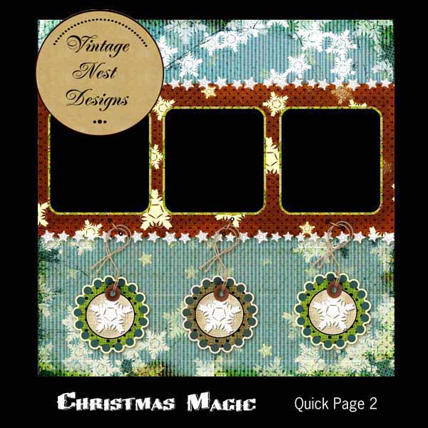 Digital Scrapbooking Christmas Magic Quick Page No.2 Instant Download