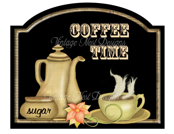 Digital Proint Coffee Shop Grafik Nr.2 Illustration Sofort-Download