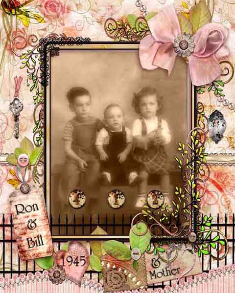Digital Scrapbooking Cottage Garden Schnellseite Nr. 1 Sofort-Download