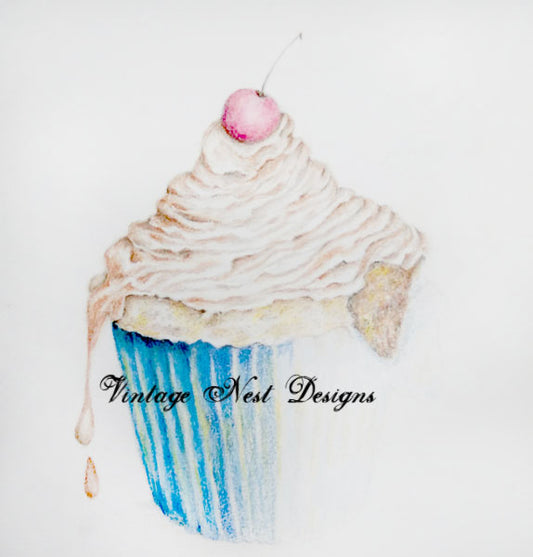 Cupcake Nr. 11 Aquarell Digitaldruck