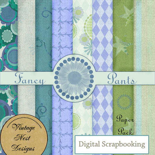 Digital Scrapbooking Fancy Pants Kit Instant Download