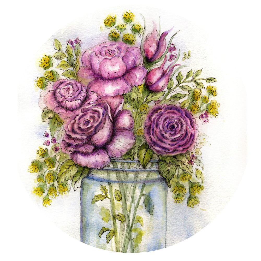 Digital Print Florals No.14 Watercolor Painting Instant Download