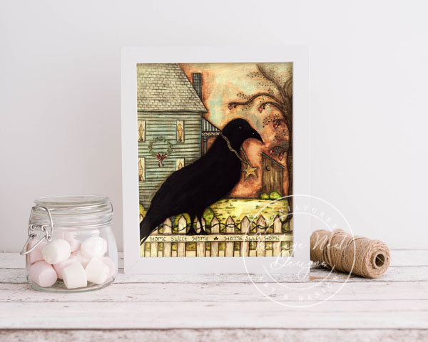 Digitaler Druck Home Sweet Home Volkskunst Acrylgemälde Sofort-Download