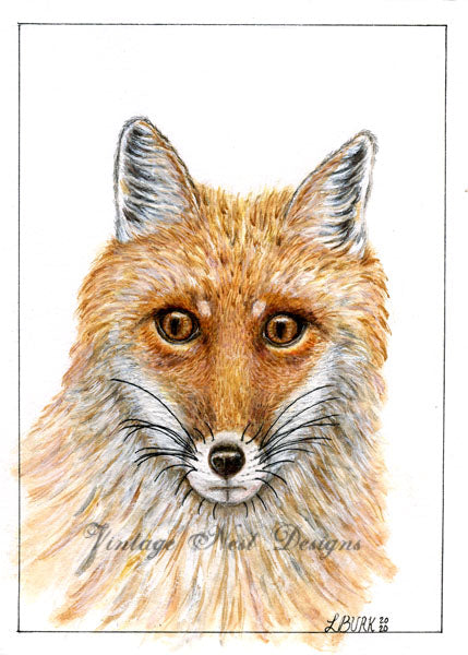 Digitaler Druck Fuchs Nr. 1 Aquarellmalerei Sofort-Download