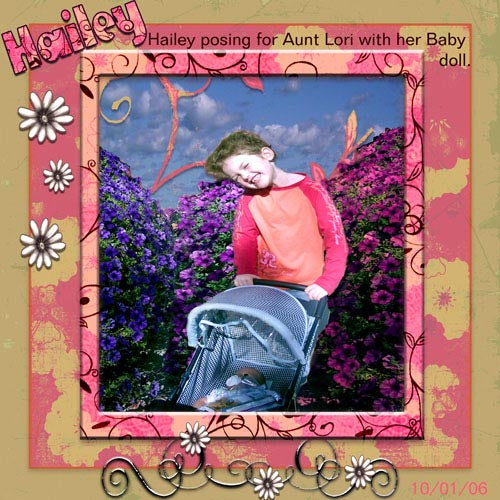 Digitales Scrapbooking Funky Flowers Schnellseite Nr. 1 Sofort-Download