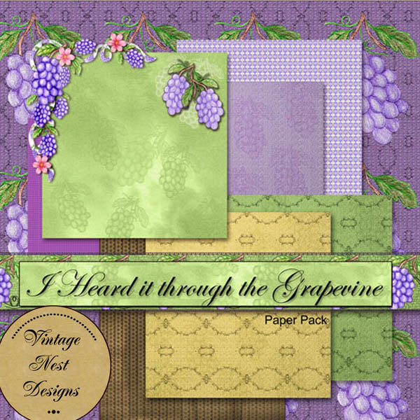 Digital Scrapbooking Grapevine Kit Sofort-Download
