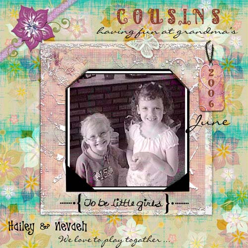 Digital Scrapbooking Grungy Hearts Quick Page No.1 Instant Download
