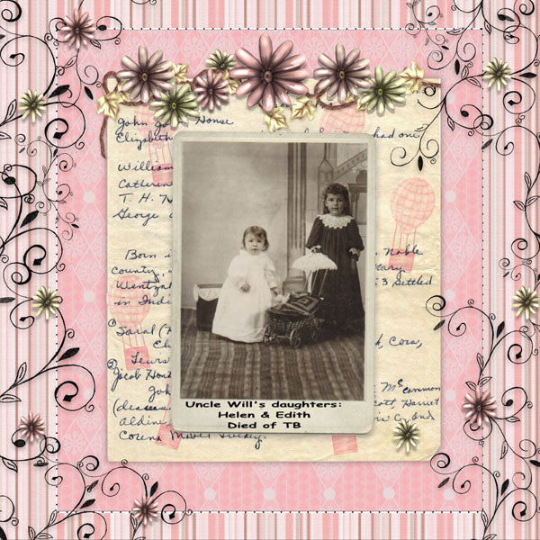 Digitales Scrapbooking Helen & Edith Quick Page Nr. 1 Sofort-Download