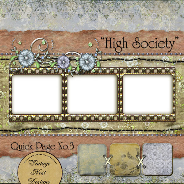 Digital Scrapbooking High Society Quick Page No.3 Instant Download