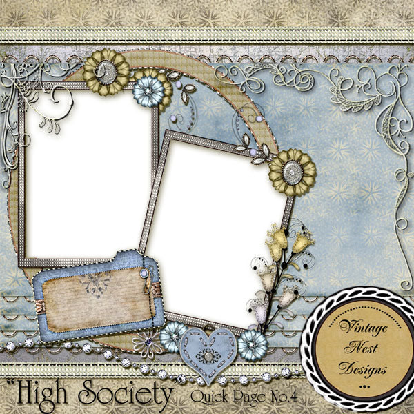 Digitales Scrapbooking High Society Schnelle Seite Nr. 4 Sofortiger Download