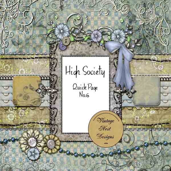 Digitales Scrapbooking High Society Quick Page Nr. 6 Sofortiger Download