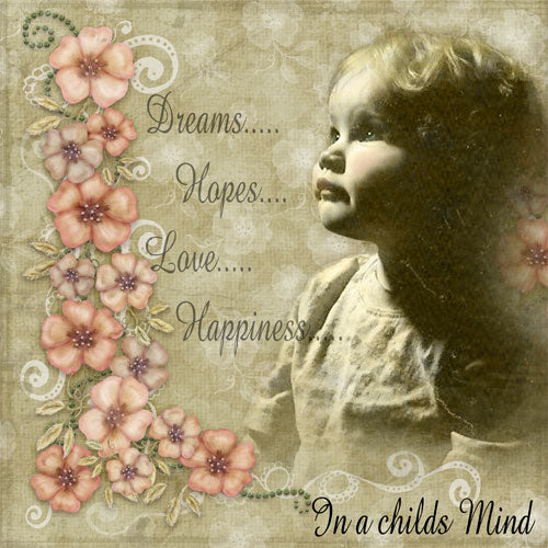 Digital Scrapbooking Im Kopf eines Kindes Schnelle Seite Nr. 1 Sofortiger Download