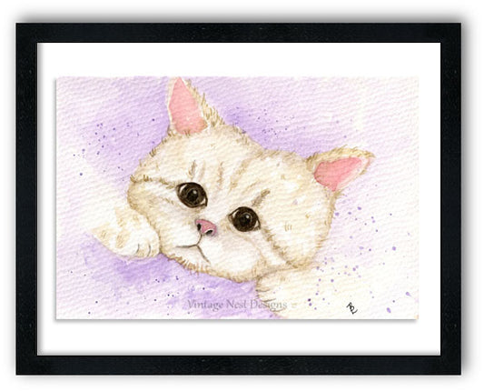 Digital Print Kitten No.4 Watercolor Painting Instant Download