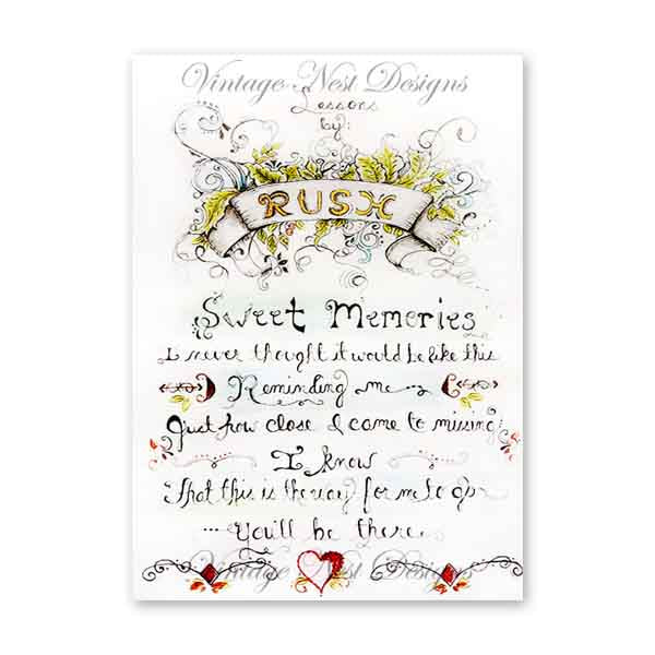 A quote from a song by Rush with lovely florals and scrolls. A print from my original drawing and watercolor painting. Perfect for a framed print, digital scrapbooking, greeting cards, or give as a gift.