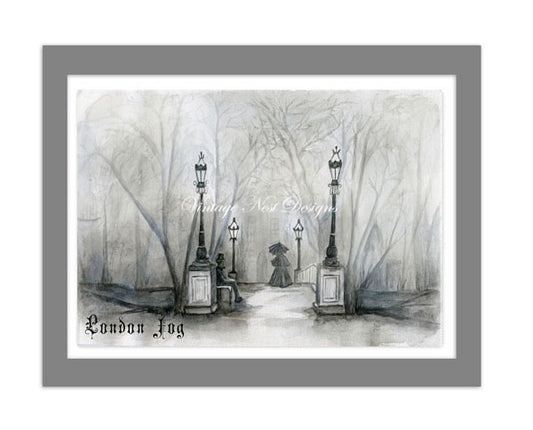 Digital Print London Fog No.1 Watercolor Instant Download