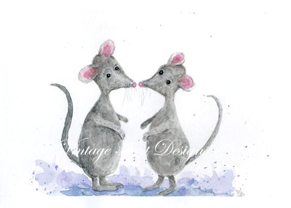 Digitaler Kunstdruck Maus Nr. 8 Aquarell Sofort-Download