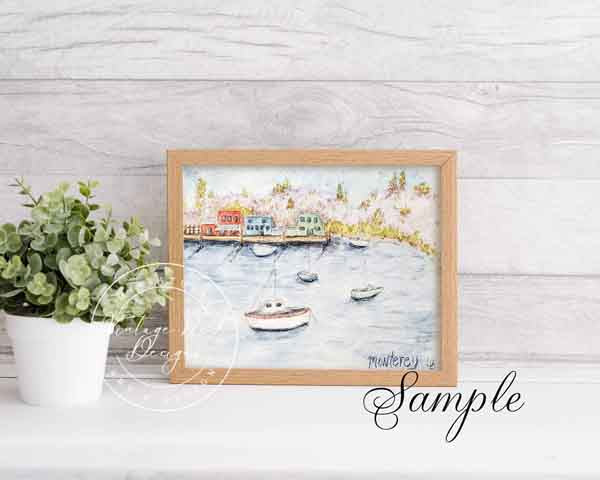Tableaux numériques de la baie de Monterey n°2 Peinture aquarelle
