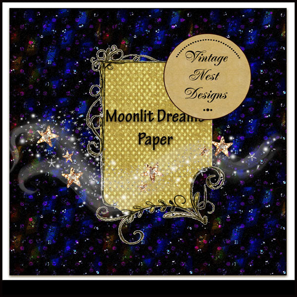 Digital Scrapbooking Moonlit Dreams Quick Page No.4 Instant Download