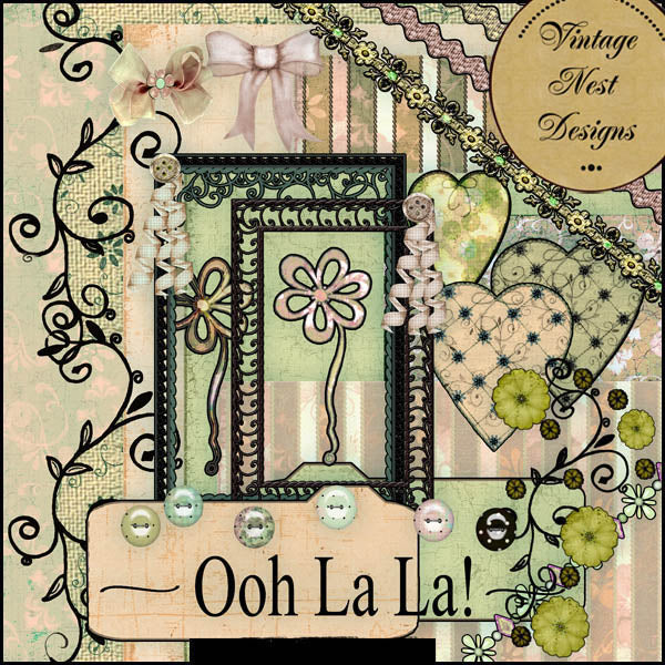 Digital Scrapbooking Ooh Ooh La Kit Instant Download
