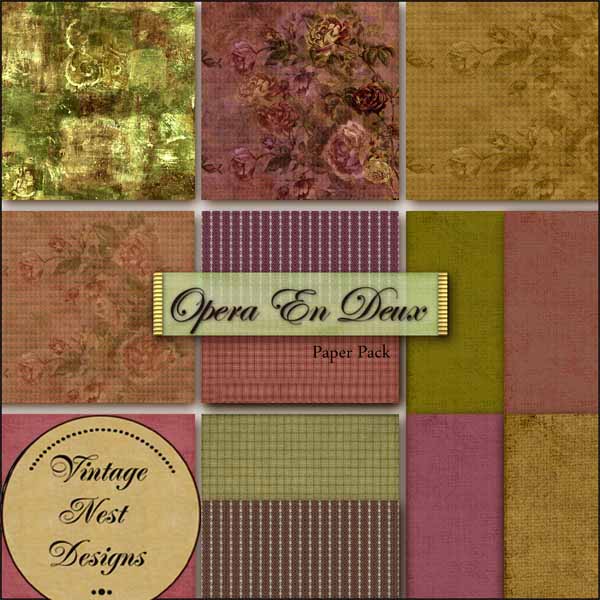 Digital Scrapbooking Opera EnDeux Kit Instant Download