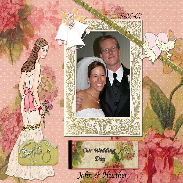 Digitale Scrapbooking-Illustration „Unser Hochzeitstag“