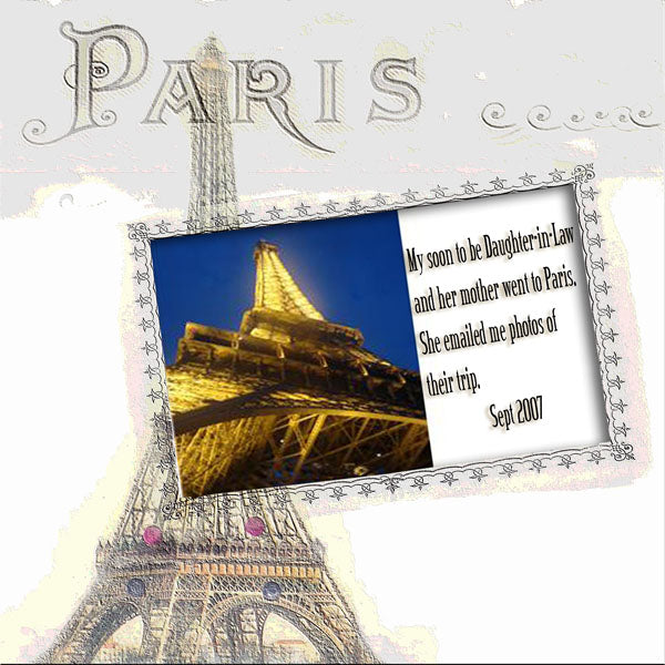Paris Nights Quick Page No.1 Digital Print Scrapbooking