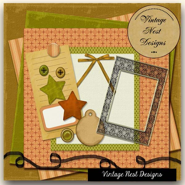 Digital Scrapbooking Pumpkin Spice Mini Kit Instant Download