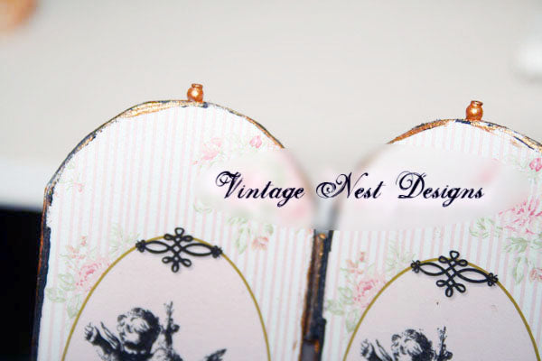 Miniature Dressing Screen No.4 Handmade for Dollhouse