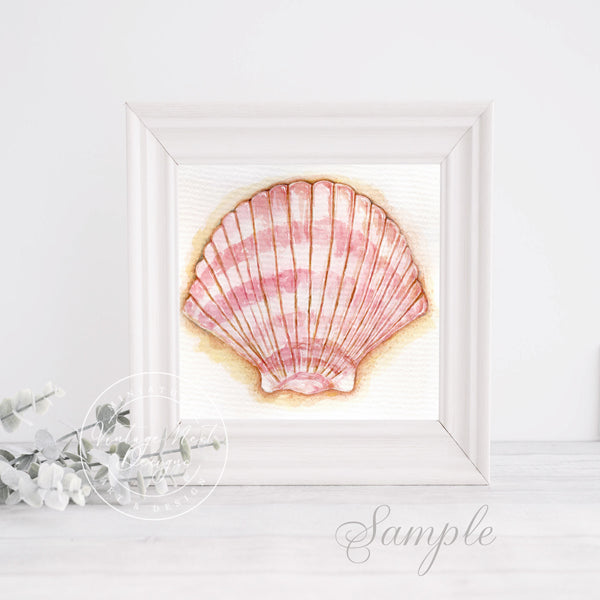 Digitaldruck Muscheln Nr.2 Aquarellmalerei Sofort-Download